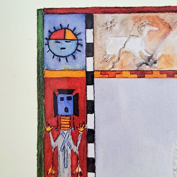 Lone Wolf Native American Vintage 1995 Artist Carlene Cordov - Picture 3 of 4